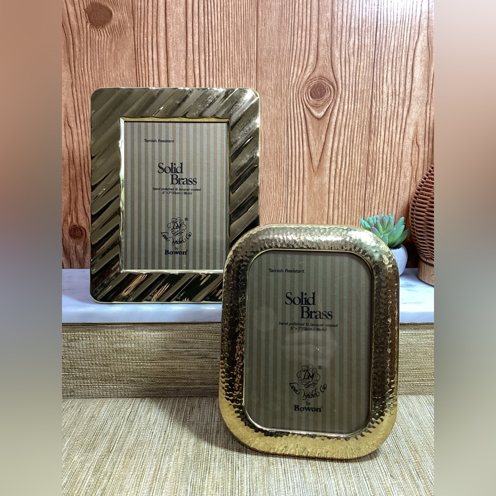 Loni Michel by Bowon Solid Brass Photo Frame Duo Holds 5”x7”